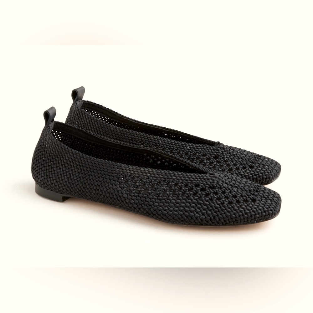 JCrew Square Toe Crochet Ballet Flats NWT